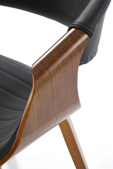 Krzesło K544 w kolorze czarnym z orzechowym wykończeniem 