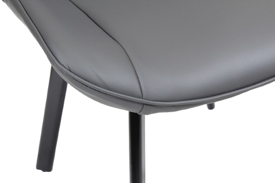 Tapicerowane krzesło do jadalni DORA | szara ekoskóra