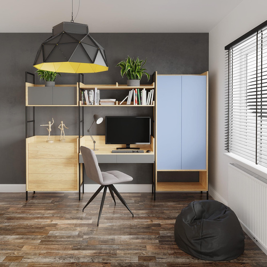 MOBIUS KOMODA 3S korpus: hikora naturalna, fronty - biel alpejska