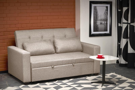 Sofa rozkładana PAULINIO beżowa tkanina