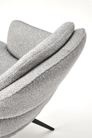Krzesło obrotowe w tkaninie boucle K570 w popielatym kolorze