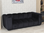 Sofa dwuosobowa nowoczesna SOMA 2 tapicerowana czarnym welurem