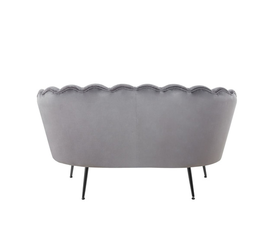 Sofa VIDAL w szarym welurze na czarnych nóżkach