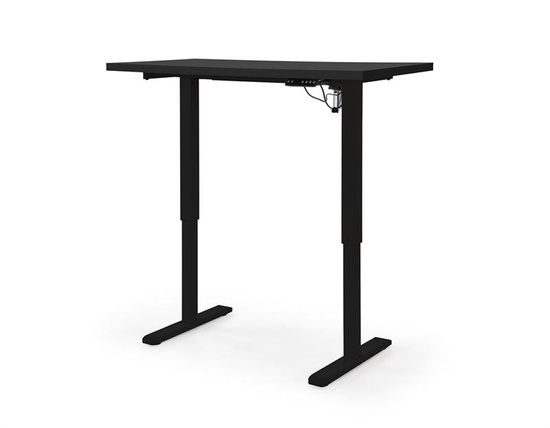 Biurko z regulacją wysokości B54 w czarnym kolorze na czarnym stelażu 120 cm