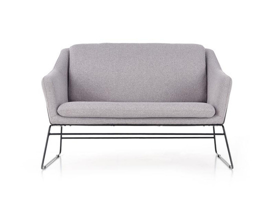 Podwójny fotel wypoczynkowy SOFT 2 XL w kolorze jasny popiel na czarnym stelażu