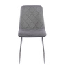 Stylowe krzesło welurowe ADEL szare ze srebrnymi nogami