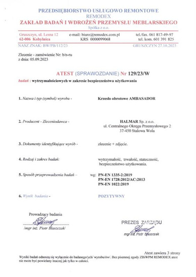 Ergonomiczny fotel gabinetowy AMBASADOR w kolorze czarno-popielatym z funkcją MULTIBLOCK PLUS