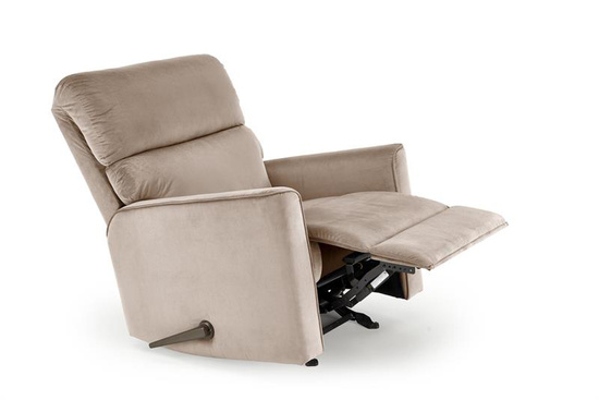 Komfortowy fotel wypoczynkowy KARIM w kolorze beżowym z funkcją kołyski