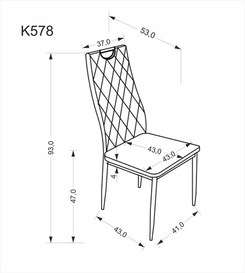 Krzesło kuchenne z weluru K578 w czarnym kolorze 