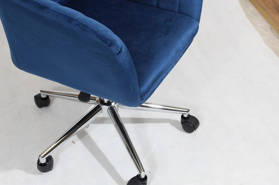 Fotel kubełkowy do biurka FABIO granatowy/chrom