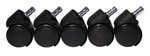 Komplet kółek gumowanych AX – 5 sztuk, czarne