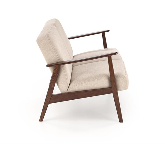 Sofa z drewnianymi podłokietnikami MILANO 2S w kolorze beżowym Castel 15