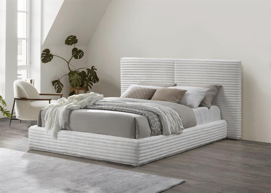 Łóżko MADERA 160 w kremowej tkaninie 