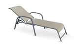 Leżak ogrodowy MOSLER w kolorze popielaty – ciemny popiel