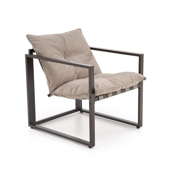 Zestaw ogrodowy SHARK w kolorze ciemny brąz / cappuccino – sofa, dwa fotele i ława