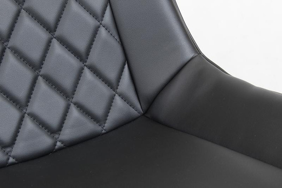 Tapicerowane krzesło do jadalni DORA | czarna ekoskóra