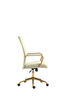 Welurowy fotel biurowy DORIAN kremowy na złotym stelażu