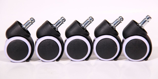 Komplet kółek gumowanych AX – 5 sztuk, białe