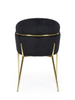 Krzesło z podłokietnikami glamour ze złotym łącznikiem LUNGO VELVET czarne na złotym stelażu