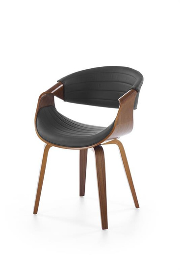 Krzesło K544 w kolorze czarnym z orzechowym wykończeniem 