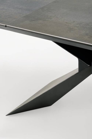 Zestaw do jadalni w stylu modern stół rozkładany LUCIANO + 4 krzesła K540 z obrotowym siedziskiem niebieski marmur na