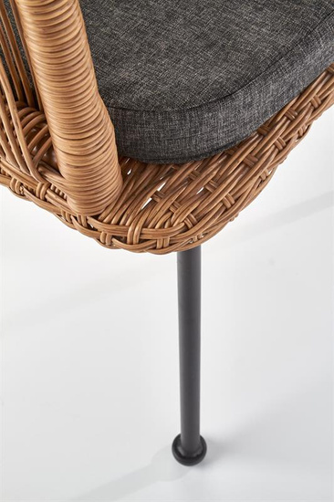 Krzesło K400 w kolorze naturalnym z popielatą poduszką