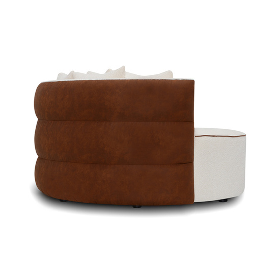 Nowoczesna okrągła sofa dwuosobowa LORIS z ergonomicznym oparciem
