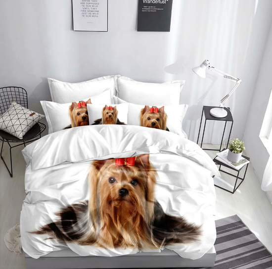 Pościel w psy 140 x 200 2cz Mikrofibra 3D Andreas 3036