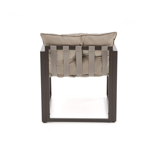 Zestaw ogrodowy SHARK w kolorze ciemny brąz / cappuccino – sofa, dwa fotele i ława