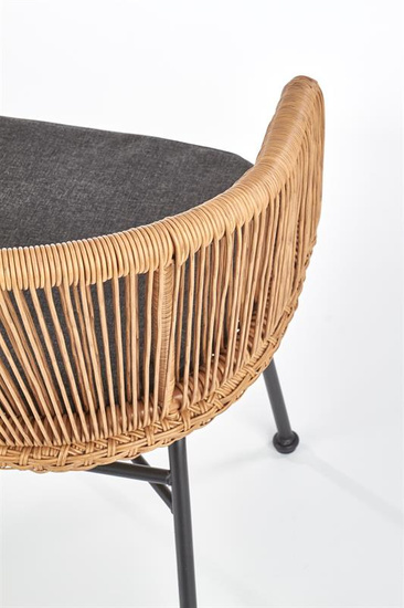 Krzesło K400 w kolorze naturalnym z popielatą poduszką