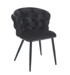 Krzesło ze splotem na oparciu MIRELLA w czarnym kolorze