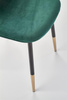 Krzesło K379 w kolorze ciemnozielonym ze złotą podstawą 