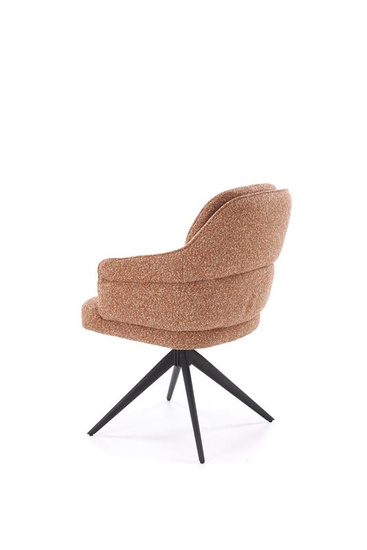 Krzesło obrotowe w tkaninie boucle K570 w cynamonowym kolorze