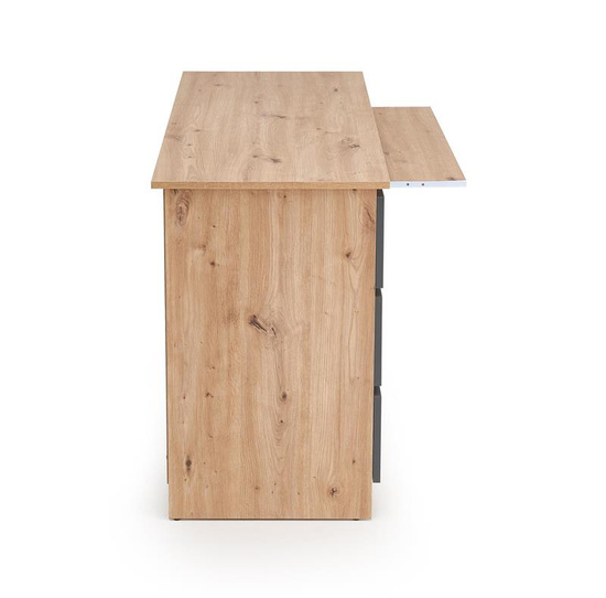 Biurko CINO w połączeniu dębu artisan i grafitu z szufladami