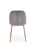 Krzesło K381 w kolorze popielatym ze złotą podstawą