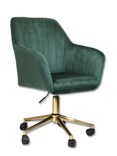 Fotel kubełkowy do biurka FABIO zielony/złoty