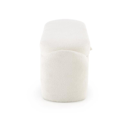 Ławka FICARIA w kremowej tkaninie boucle
