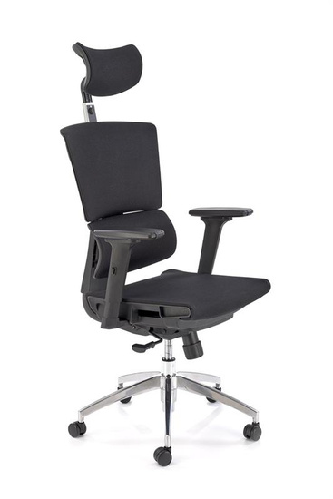 Ergonomiczny fotel gabinetowy MARCUS w kolorze czarnym z aluminiową podstawą