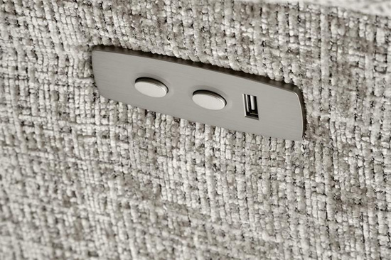 Fotel wypoczynkowy AMORE w popielatym kolorze z funkcją elektrycznego rozkładania