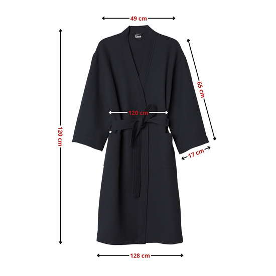 Szlafrok Gofer Bawełna Unisex Vizzy L 04 Czarny
