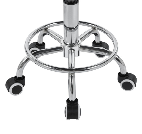 Taboret obrotowy KIVI czarny na kółkach