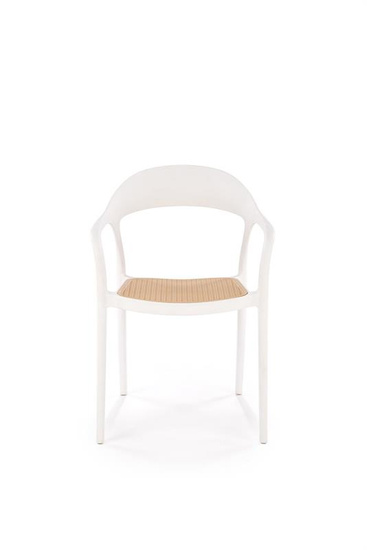 Krzesło K530 w kolorze białym z naturalnym wykończeniem