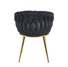 Krzesło welurowe Rosa 2 w czerni z luksusowym złotem