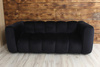 Sofa dwuosobowa do recepcji nowoczesna SOMA 2 tapicerowana czarnym welurem