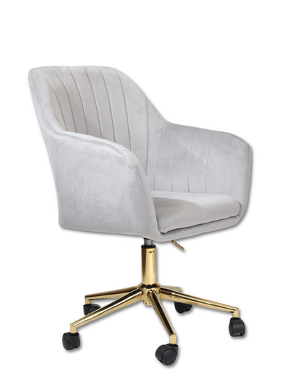 Fotel kubełkowy do biurka FABIO szary/złoty