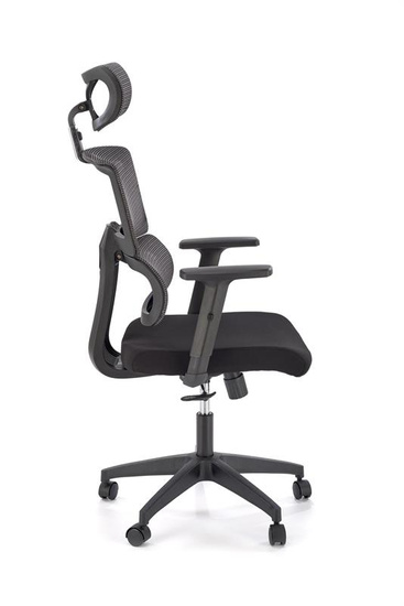 Ergonomiczny fotel gabinetowy PABLO w kolorze popielato-czarnym z mechanizmem TILT