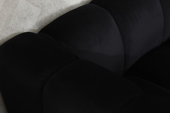 Sofa dwuosobowa do recepcji nowoczesna SOMA 2 tapicerowana czarnym welurem