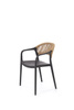 Nowoczesne krzesło K582 w kolorze czarnym z siedziskiem w odcieniu naturalnym
