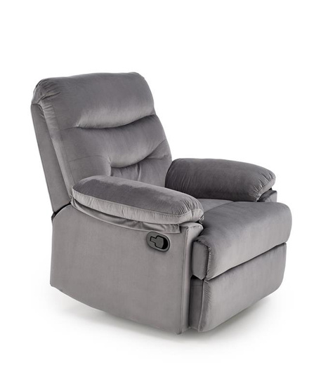 Elegancki fotel wypoczynkowy DRAGER w kolorze popielatym