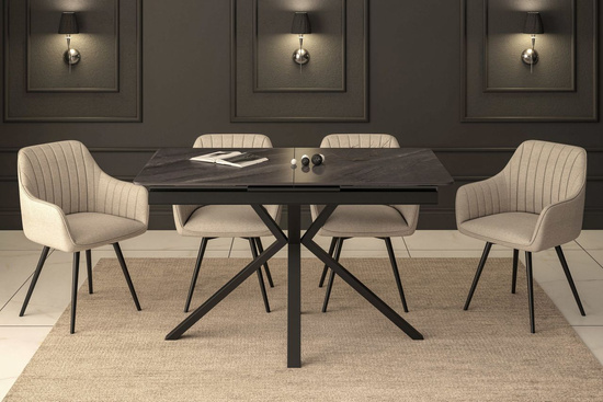 Stół rozkładany RAVO czarny z mechanizmem synchronicznym 